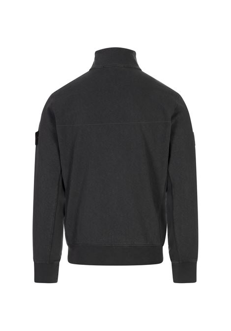 Felpa Full Zip Antracite In Pile Di Cotone Malfilé Con Effetto OLD STONE ISLAND | K1S156100022-S0060V0165